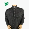 Main image of Mandarin Collar Striped Black Saudi Thobe | Premium Arabic Attire for Men