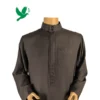 Main image of Brown Saudi Thobe with Intricate Embroidery and Circular Buttons