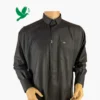 Black elegant shirt-collar striped Saudi thobe