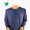 Main image of Exquisite Deep Blue Moroccan Djellaba with Intricate Embroidery Traditional Muslim Wear